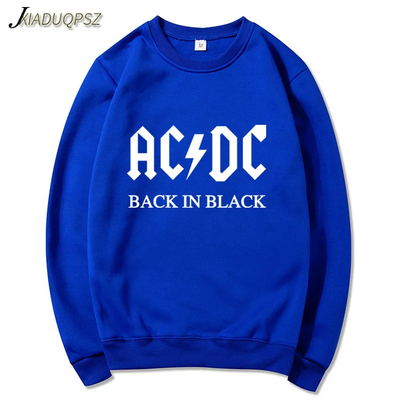 Мужская s музыка буквы AC/DC Группа рок мужская толстовка с принтом осень acdc Графический o-образный вырез толстовки wo мужчины Suprem свободная толстовка с капюшоном - Цвет: WY72 Blue