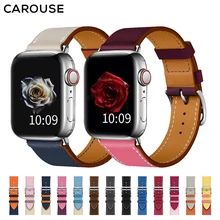 Ремешок Carouse для Apple Watch Series 3/2/1 38 мм 42 мм ремешок из натуральной кожи для iWatch 4 спортивный ремешок для часов 40 мм 44 мм