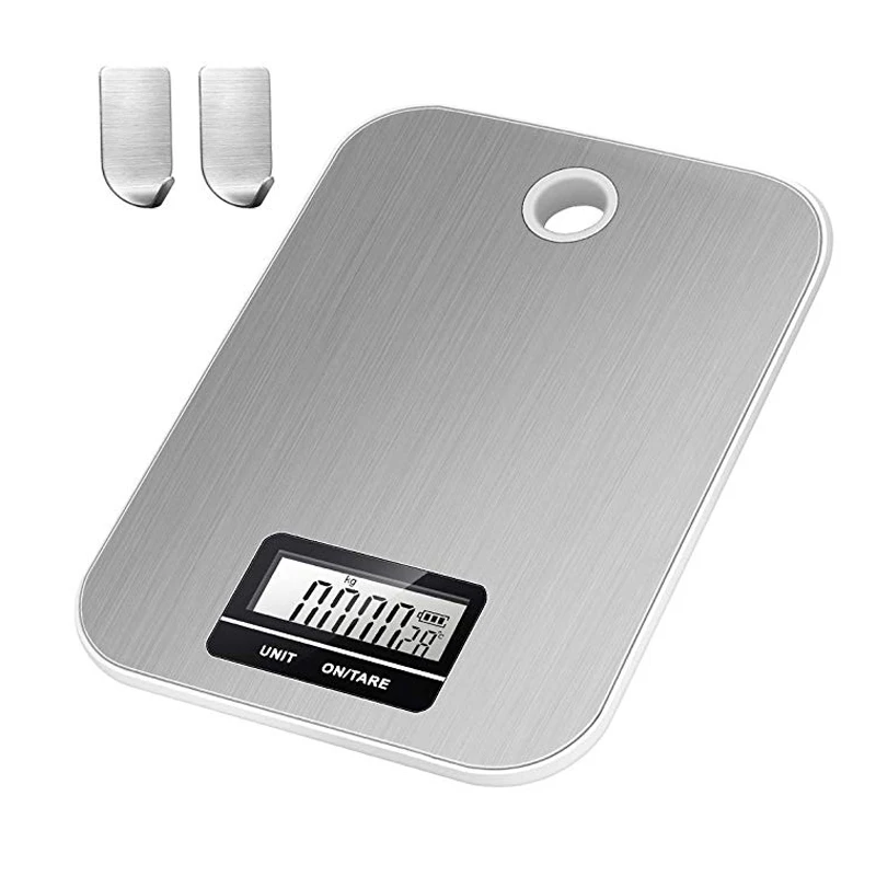 Digital Kitchen Scale 5Kg/1g Stainless Steel Kitchen Electronic Scales High Accurate Food Baking Weigh Scales with wall hooks