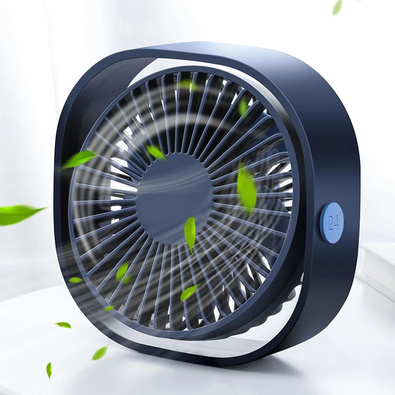 USB Mini Fan Portable Cooling Fan Desktop Fan 3-speed with 360 Rotation Adjustable for Office Household Traveling Air Cooler Fan