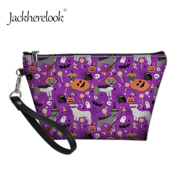 

Jackherelook Cute Halloween Print Makeup Storage Pouch Women Cosmetic Bag Pretty Dog Beauty Wash Case Mini Travel Organizer Bags