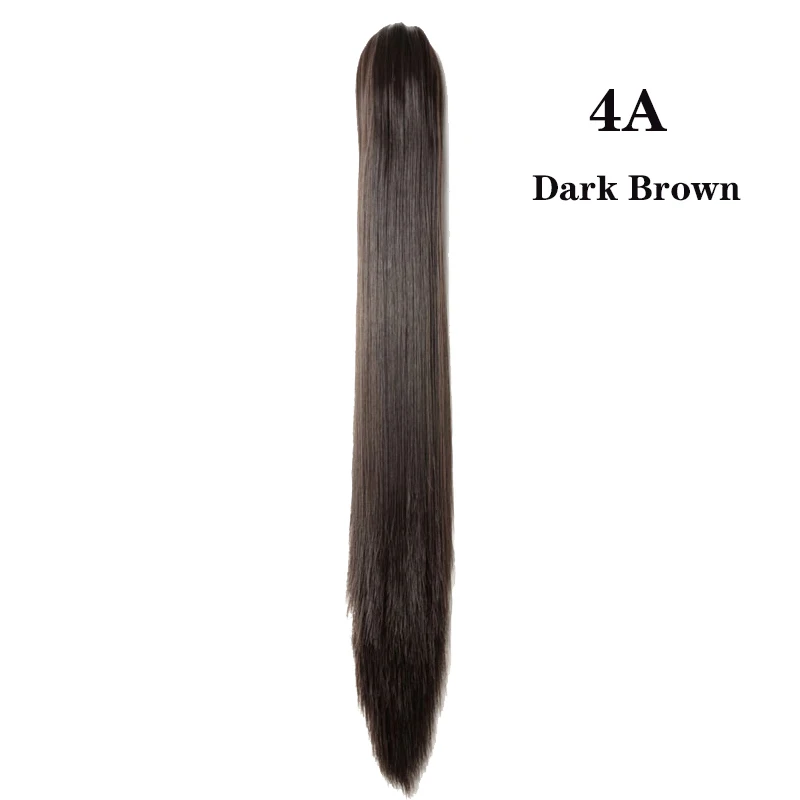 dark brown S-noilite синтетический конский хвост длинный прямой коготь на конский хвост наращивание волос клип в хвост поддельные конский хвост волос кусок для женщин - Цвет: dark brown