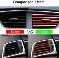10 Pcs Car Air Vent Grille decoration Trim Sticker U Style Air Conditioner Outlet Decoration Strip Car Decoration 5