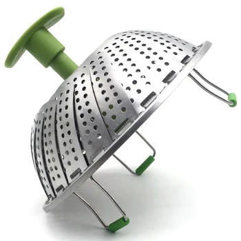 

Steamer Basket Stainless Steel Vegetable Steamer Basket Folding Steamer Insert for Veggie Fish Seafood Cooking (the maximum diam