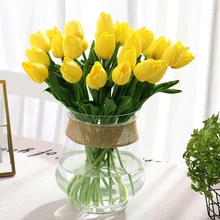 1PC Real Touch Tulips Artificial Flowers Latex Artificial Bouquet Fake Flower Mini Tulip For Home Wedding Decoration Flowers