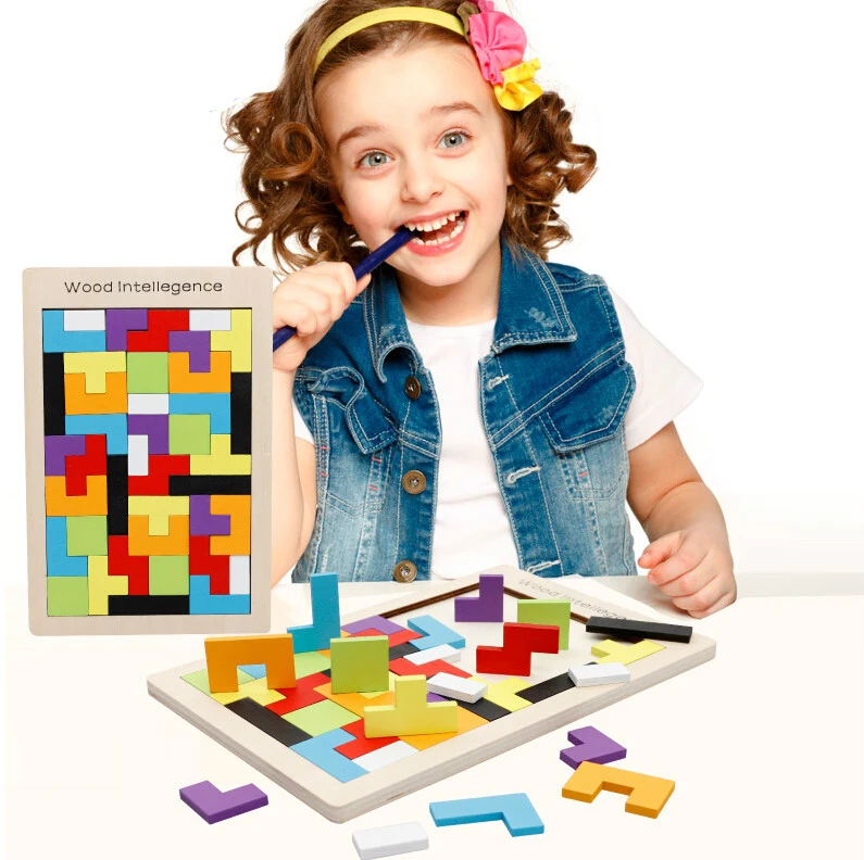 3D деревянные пазлы, пазлы, настольные игрушки, Tangram, головоломка, детская Геометрическая головоломка, игрушки, игра, развивающая детская игрушка, подарок ZXH