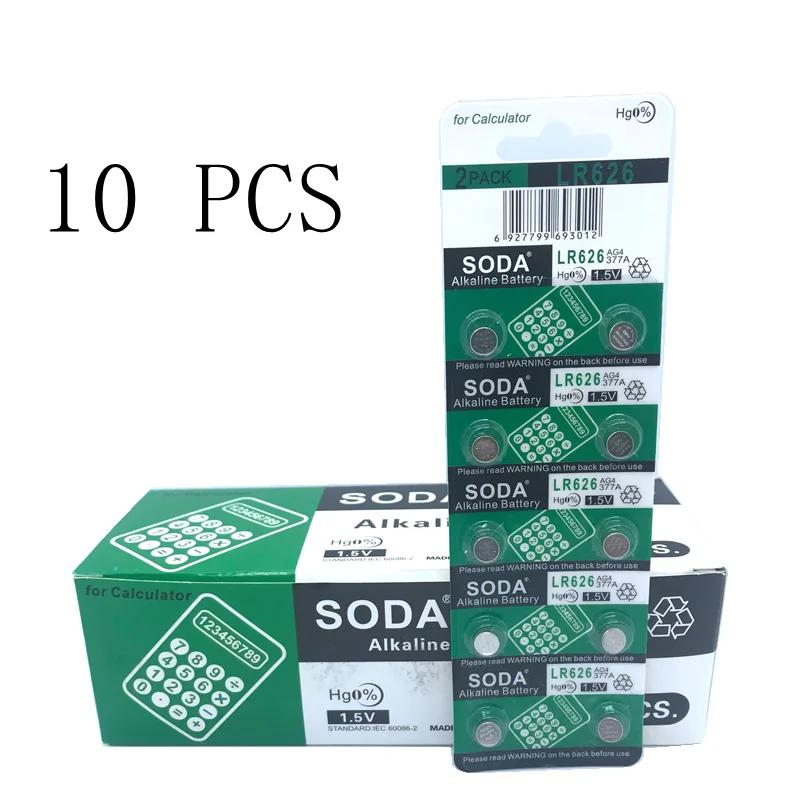 10 шт. 377 батарея AG4 LR626 377A 1 55 в sr626sw Щелочная Кнопка ячейка монета часы батареи для с