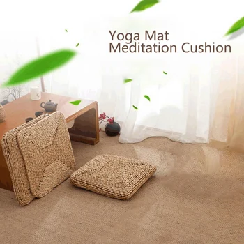 

40cm Natural Corn Husk Weave Handmade Pillow Floor Yoga Seat Mat Chair Tatami Meditation Window Cushion 6-10 Height