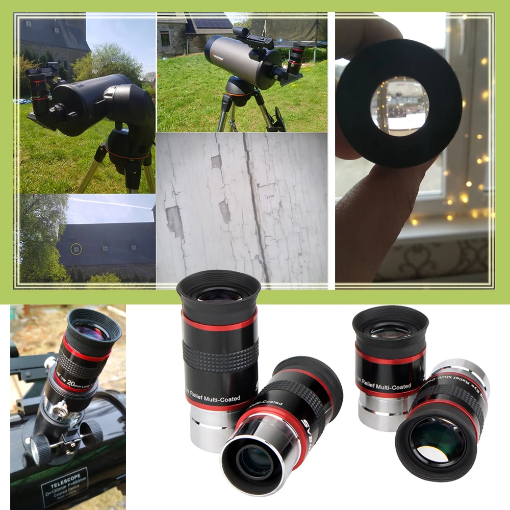 fo sa Eyepieces Set 6 9 15 20mm 1.2568 /° Ultra Wide Angle Astronomy Telescope 4-Piece FMC Eyepiece Kit