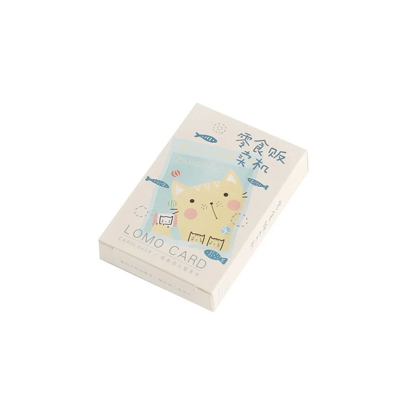 28 시트/세트 귀여운 고양이와 스낵 Lomo 카드 미니 종이 엽서/인사말 카드/생일 선물 카드 메시지 카드