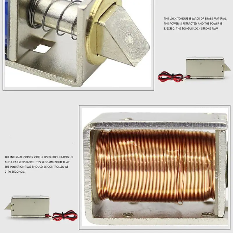 DC12V 0.8A Электрический магнитный замок соленоидная Дверь Шкаф для хранения болт ящик файл электронный замок аксессуары для контроля доступа