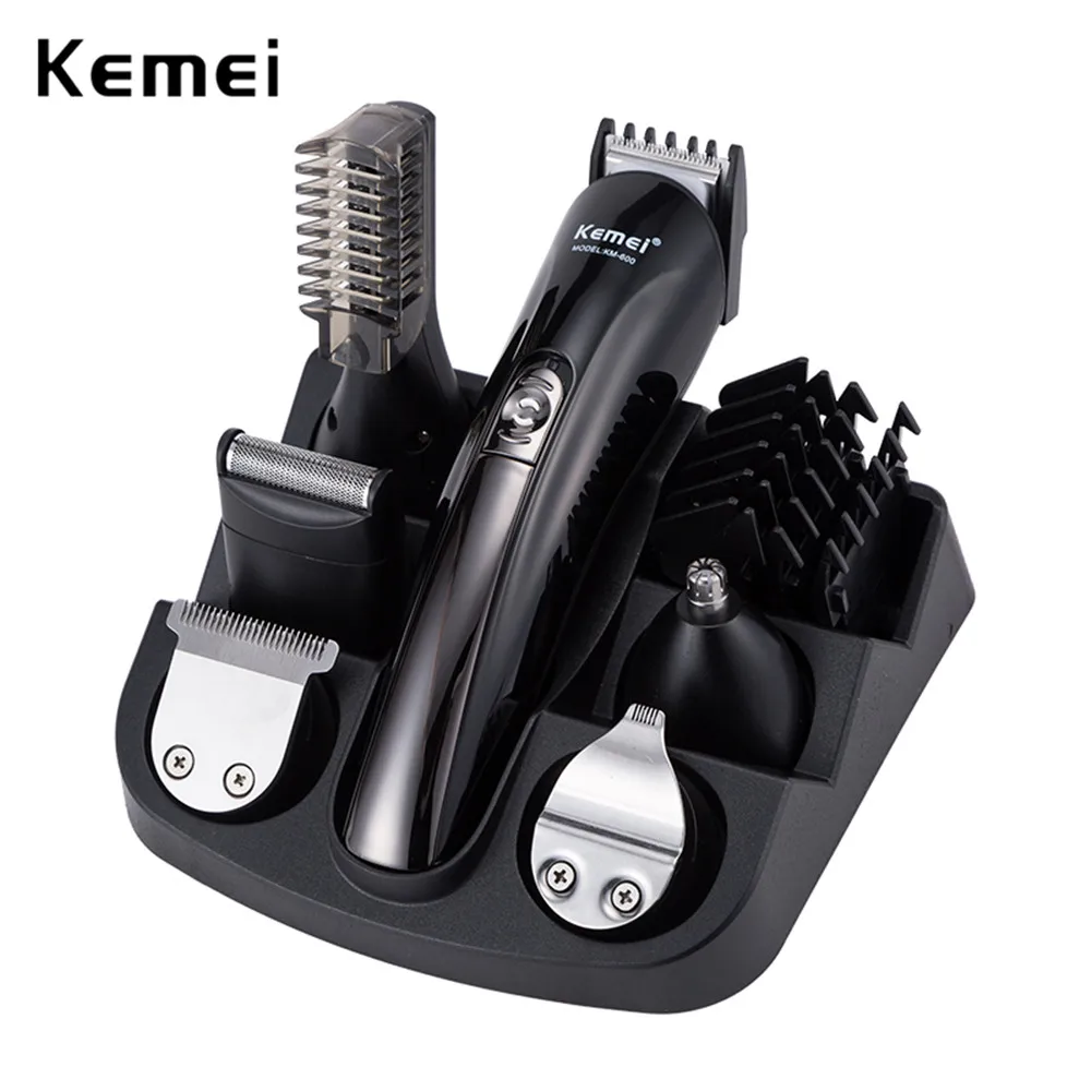 

Kemei 600 6 in 1 Rechargeable Hair Trimmer Titanium Hair Clipper Electric Shaver Beard Trimmer Men Styling Tools Shaving Machine