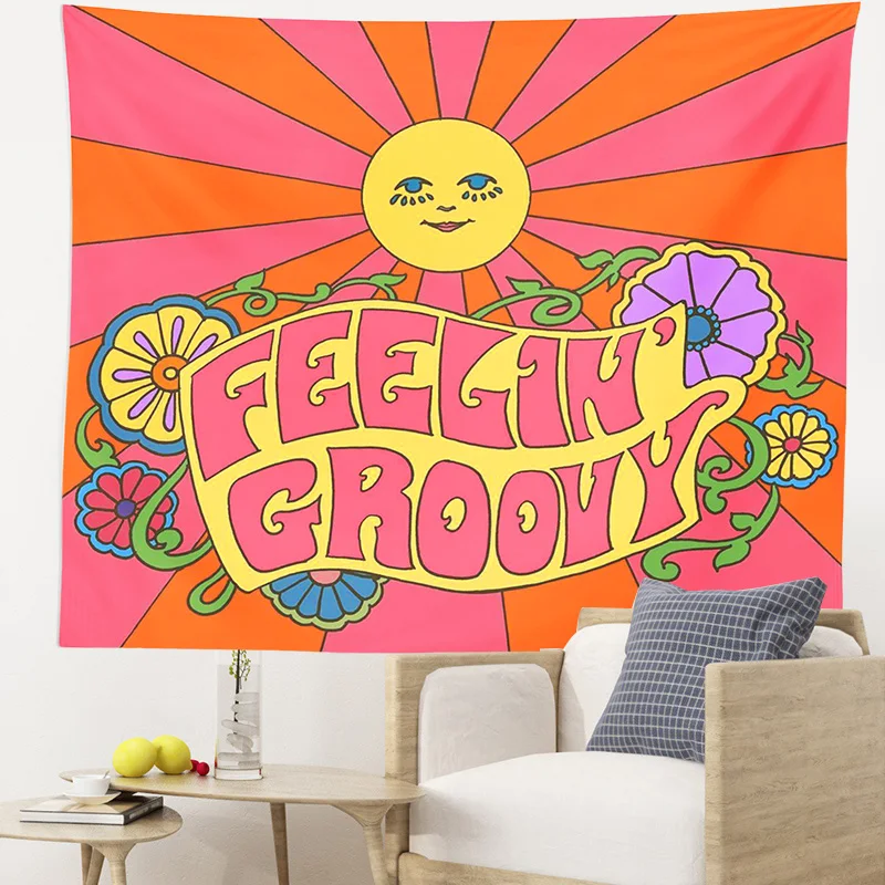 Tapestry Decorations 80s Aesthetic Tapestry Wall Hanging Colorful Sunshine Wall Decor Psychedelic Tapestry Decor Living Room Bedroom Bohemian Print