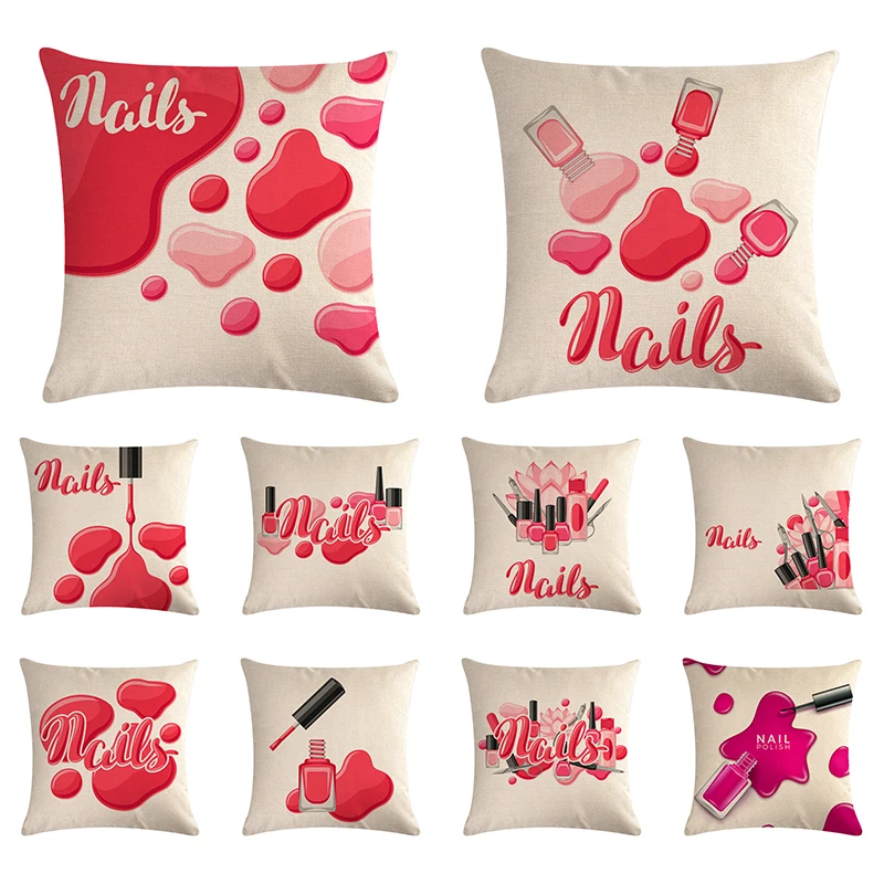

Nordic Pop Art Watercolor Nail Gel Posters Printed Pillowcase Decorative Pillows Cushion Cover Use For Home Sofa Car Office I836
