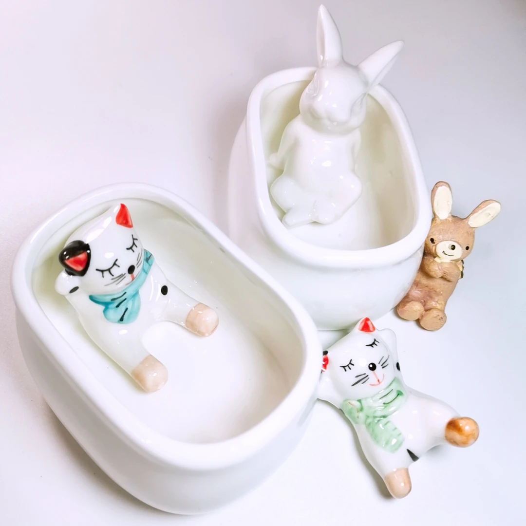 Paint Tray Color Palette Watercolor Palette Ceramic Paint Cleaning Pen Bucket 3 Sets of Paint Palette Tray Wash Pen Holder