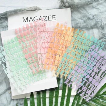 

WOKO 8 sheets Colorful Base Alphabet Sticker Rainbow English Letter Decorative Sticker Cute DIY Scrapbooking Planner Photo Diary