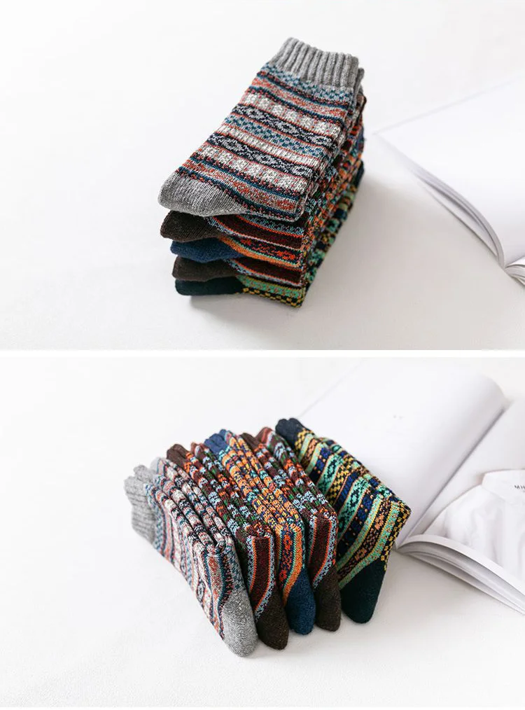 5 Paare/los Hohe Qualität Männer Wolle Socken Herbst Winter Business Verdicken Warme Bequeme Mann Socken Neue Mode Größe EU 38-45 – Detail 5