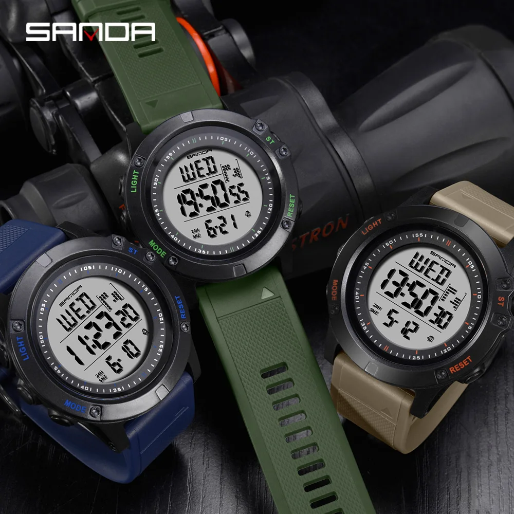 

2019 SANDA Sports Men's Watches 3ATM Waterproof S Shock Countdown Digital Watches Male Clock Chronograph Relogio Masculino 372