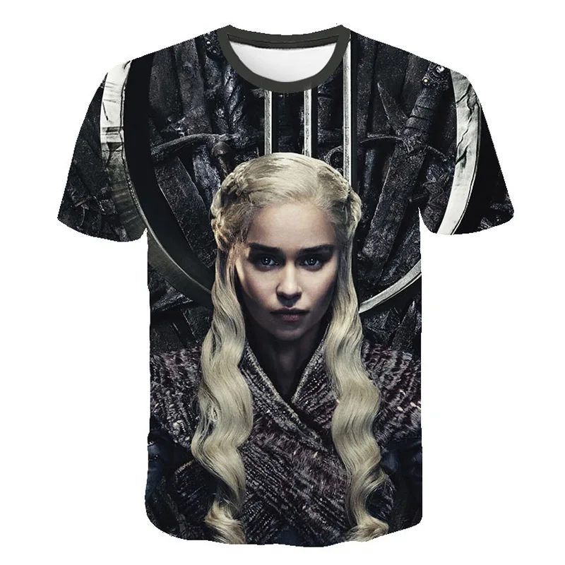 Футболка queen Daenerys для мужчин с драконом 3d топ Игра престолов футболка Графический