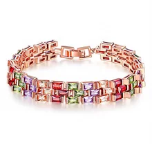 Модный Красочный Теннисный браслет AAA с кубическим цирконием, женские вечерние ювелирные изделия, 3 ряда, браслет с фианитами, свадебный подарок