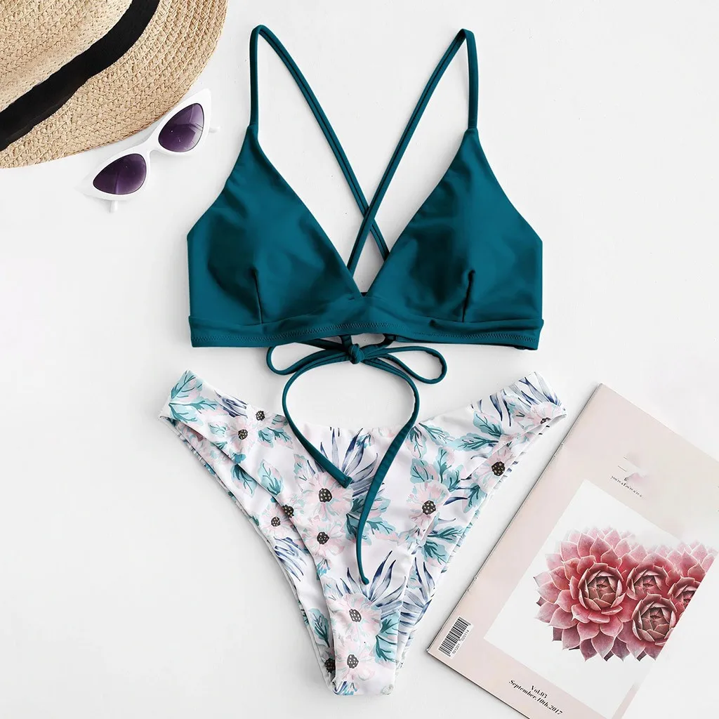 

SAGACE Bikini Swimsuit Swimwear Women High Waist Bikini Set 2020 Ladies Bathing Suit Beachwear Pads Insert Biquinis