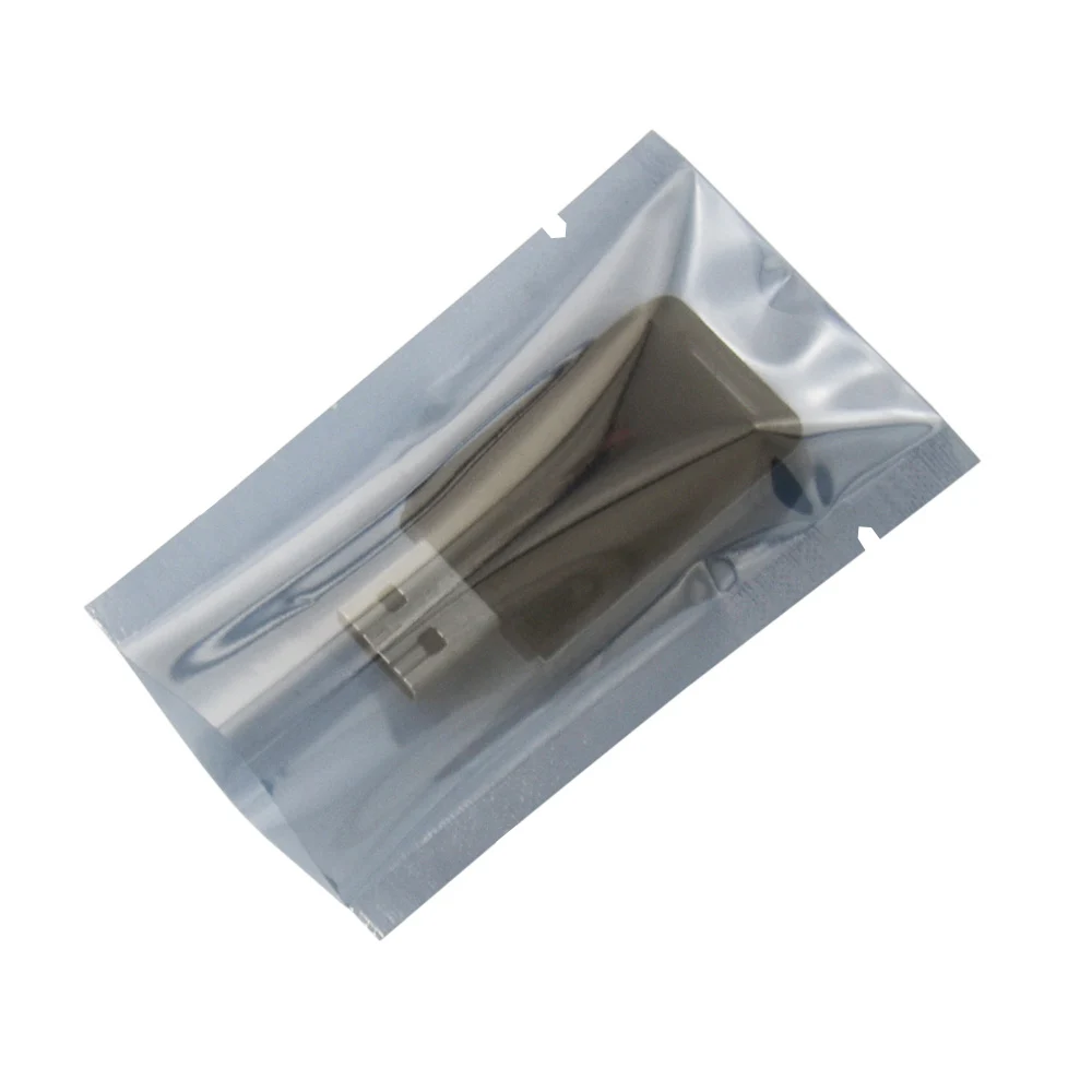 

100pcs 5*8cm Mini Flat Open Top Antistatic Package Bag Small Electronic Accessories Packaging Anti Static Bags