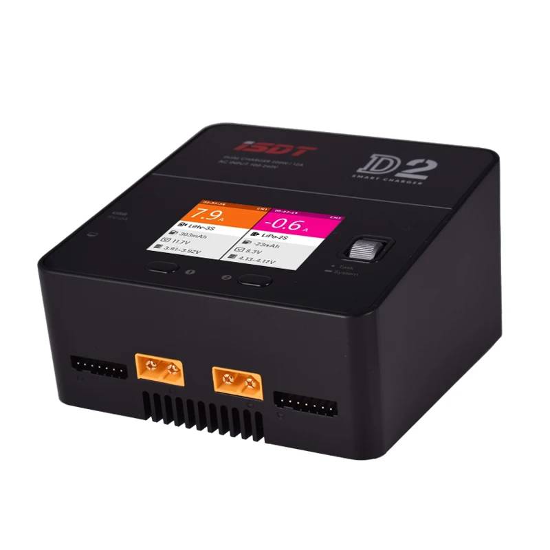 ISDT D2 200W 12A AC 100-240V двухканальный выход смарт баланс зарядное устройство для 2 S-6 S Lipo батарея английская версия