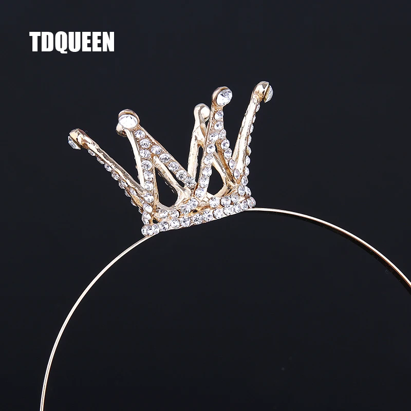 Женский ободок для волос TDQUEEN маленькая диадема девушки Золотая тиара с