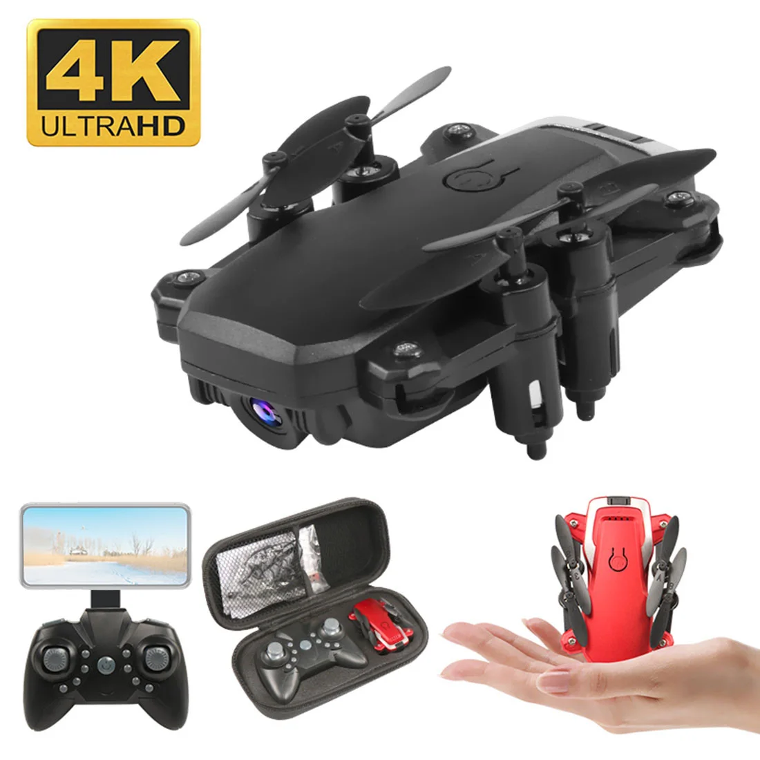 Складной мини-Дрон K1 WiFi FPV HD камера 0.3MP 2.0MP 5.0MP 4K Высота удержания воздушная видео 3D переворачивает RC Квадрокоптер детская игрушка