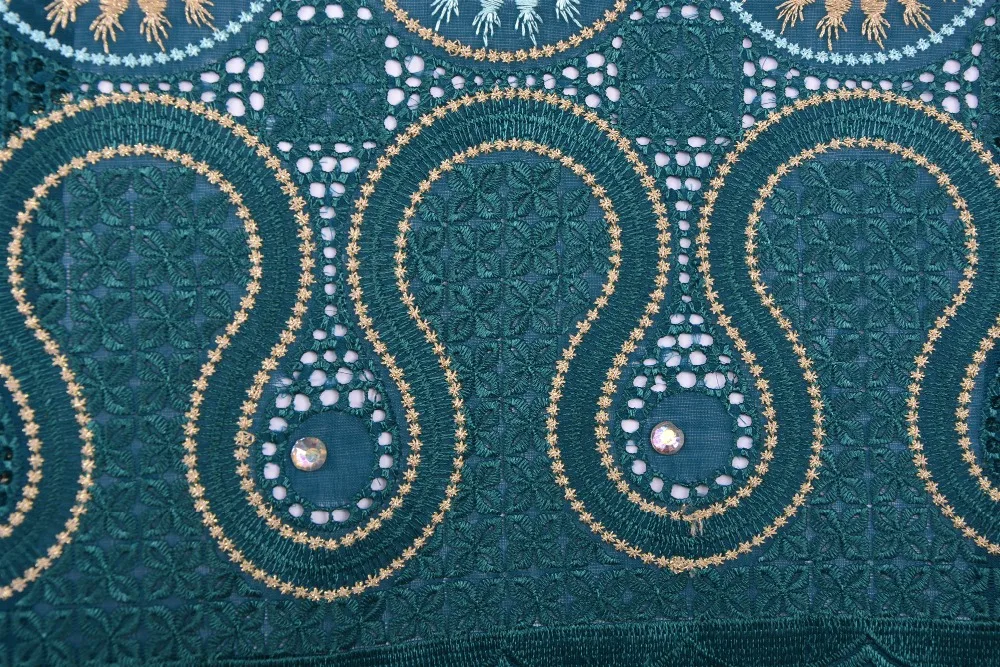 African Lace Fabric Embroidery Lace High Quality Swiss Voile Lace with Stones French Nigerian Lace For Wedding