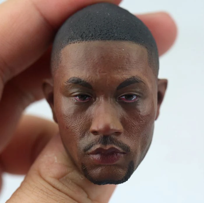 

1/6 Scale United States Basketball Famous Person Black Man Head Sculpt Carving Model Fit 12" Male Soldier Action Figure