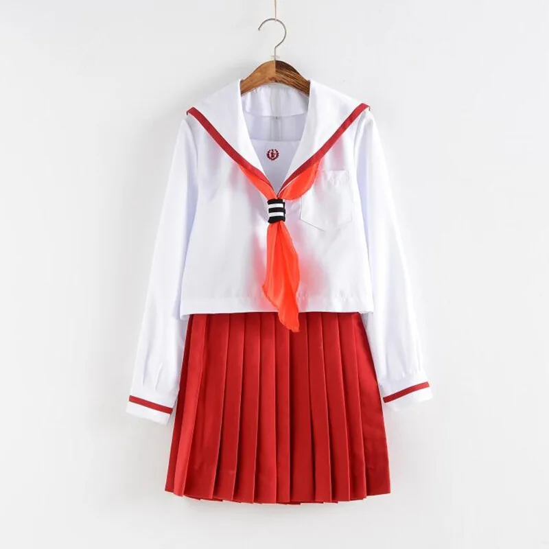 Белые школьные платья леди Jk Униформа костюм моряка аниме японская школьная форма для девочек старшеклассников плиссированная юбка - Цвет: D04