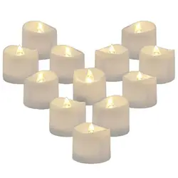 12 or 24 Flameless LED Tea Lights Votive Candles Flickering Battery Operated Set