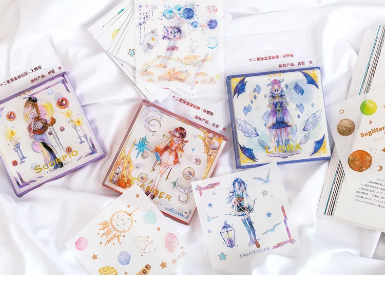 10 наборов/1 лот Kawaii 12 созвездий дневник планировщик декоративные мобильные наклейки Скрапбукинг ремесленные канцелярские наклейки