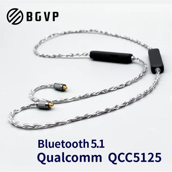 

BGVP M2 headset Bluetooth cable 5.1 interchangeable line hifi in-ear wire control single crystal copper silver plated MMCX upgra