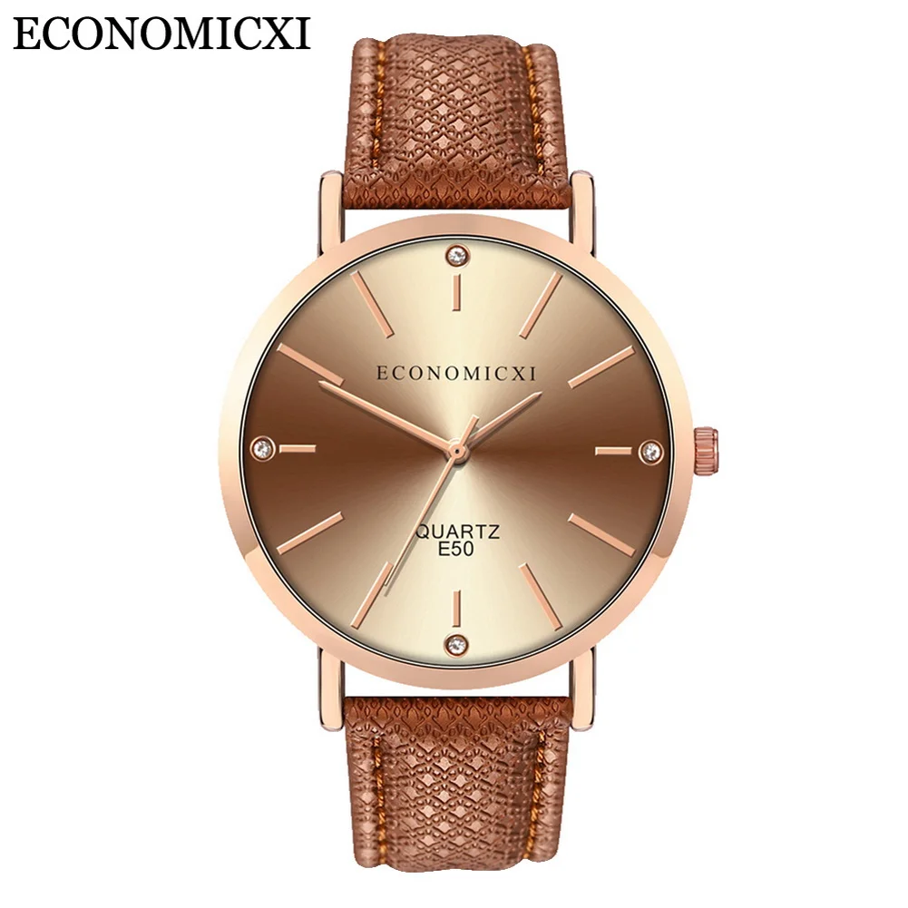 

Ladies Causal Analog Quartz Watch Round Dial with PU Leather Strap Band LXH