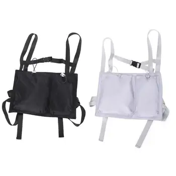 

Simple Solid Color Unisex Nylon Vest Backpack Outdoor Sports Hiking Camping Men Women Rucksack Waistcoat Cross Shoulder Bags