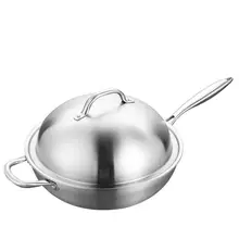 Сковорода Из Нержавеющей Стали, для ВОК из композитных материалов со стальным горшочком, без косточек, антипригарная сковорода из нержавеющей стали