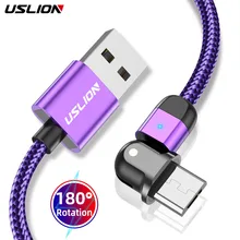 Кабель Micro USB USLION для быстрой зарядки 3 А Шнур usb Samsung S7 Xiaomi Redmi Note 5 Pro