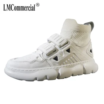 

high top shoes men High Quality Genuine Leather autumn winter British retro cowhide snow boots men military boots male