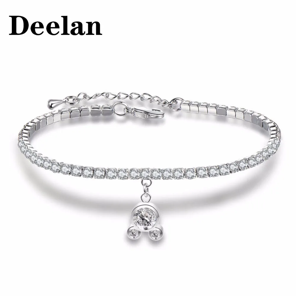 

Fashion Mickey Pendant Charm Bracelet For Women Girls Silver Color Crystal Zircon Claw Chain Link Bracelets & Bangles Jewelry