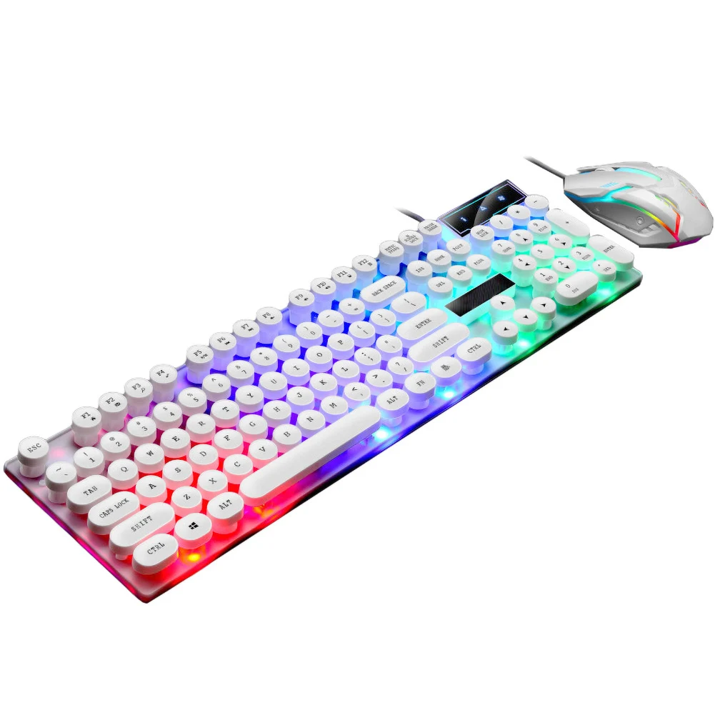 Gtx300 Usb Wired Colorful Led Backlit Gaming Keyboard With Mouse For Pc  Laptop - Keyboard Mouse Combos - AliExpress