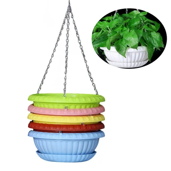 

5 Set 29/33cm Plastic Thicken Hanging Flower Pot Plant Pot Wall Hanging Basket Basin for Chlorophytum Green Plants Fleshiness