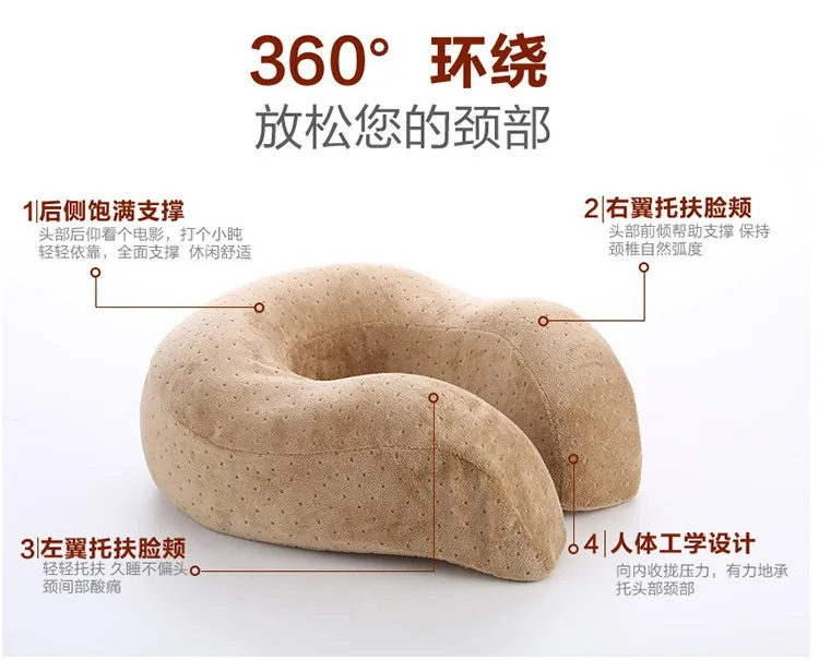 neck traction Heating Therapy U Shape Pillow Neck Cervical Vertebra Massager Moxa Moxibustion Far Infrared Treatment Travel Nap