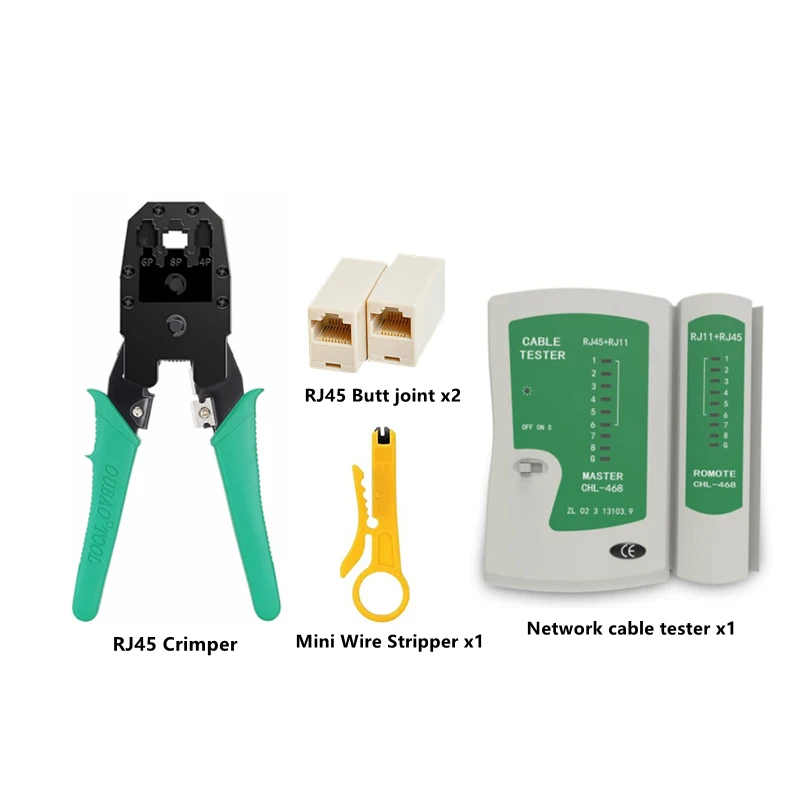 network wire tracer Jillway LAN Network Repair Tool Kit tester RJ45 CAT5 Crimping pliers Portable  Cable Tester Wire Tracker Line maintenance tool wire map tester Networking Tools