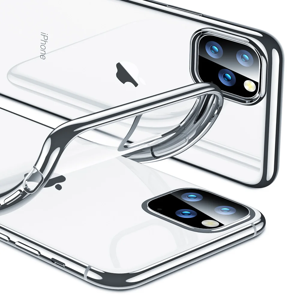 Роскошный силиконовый мягкий чехол для телефона с покрытием для iPhone 7, 8 Plus, 6, 6 S Plus, прозрачный чехол из материала tpu для iPhone 11Pro Max, чехол, Coque