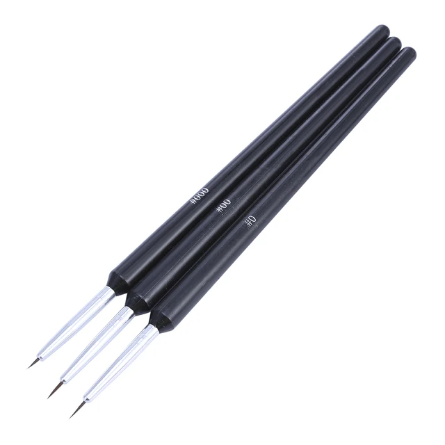 3Pcs Acrylic French Stripe Nail Art Liner Brush Set 3D Tips Manicure Ultra-thin Line Drawing Pen UV Gel Brushes Painting Tools NC733
