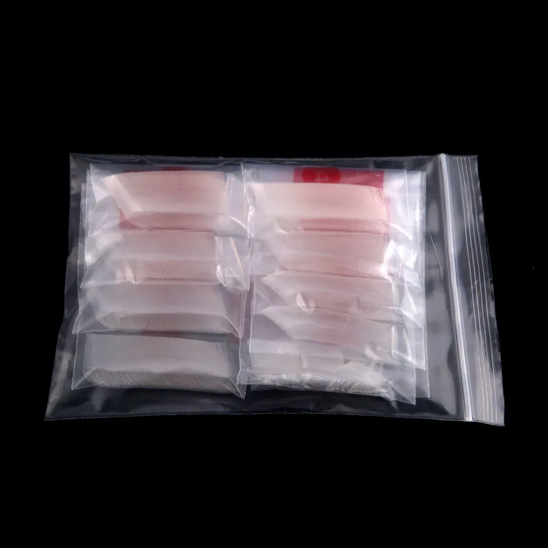 Pre Pinched C Curve False Nail Art Tips Clear Half Cover Fake Nails Straight Square French 500pcs/bag