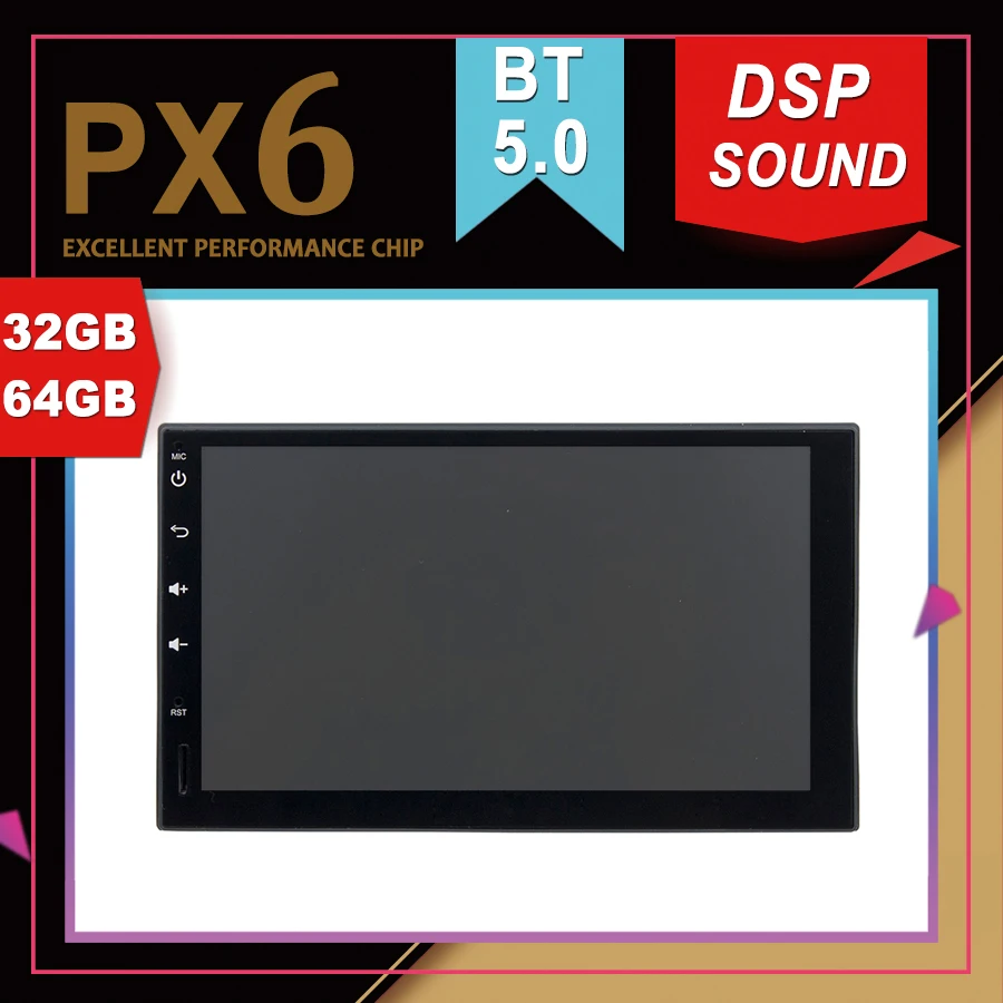 PX6 Excellent Performance Android 9.0 Car Multimedia GPS For Universal 2din DSP Sound Navigation Tape Recorder Radio player | Автомобили и