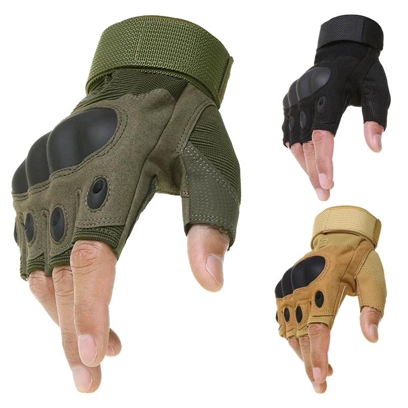 Army Armor Protection Shell Tactical Gloves Half Finger Sports Gloves Fitness Hiking Riding Cycling Military Women Men's Gloves hard shell protect tactical touch screen gloves men breathable outdoor working cycling fishing sports non slip full finger glove